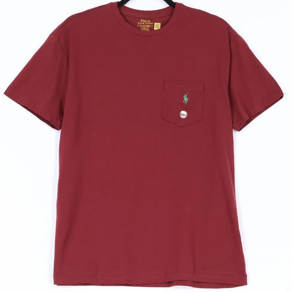 Polo Ralph Lauren Pocket T-Shirt Mens S Red Classic Fit Cotton Preppy $55 NWT